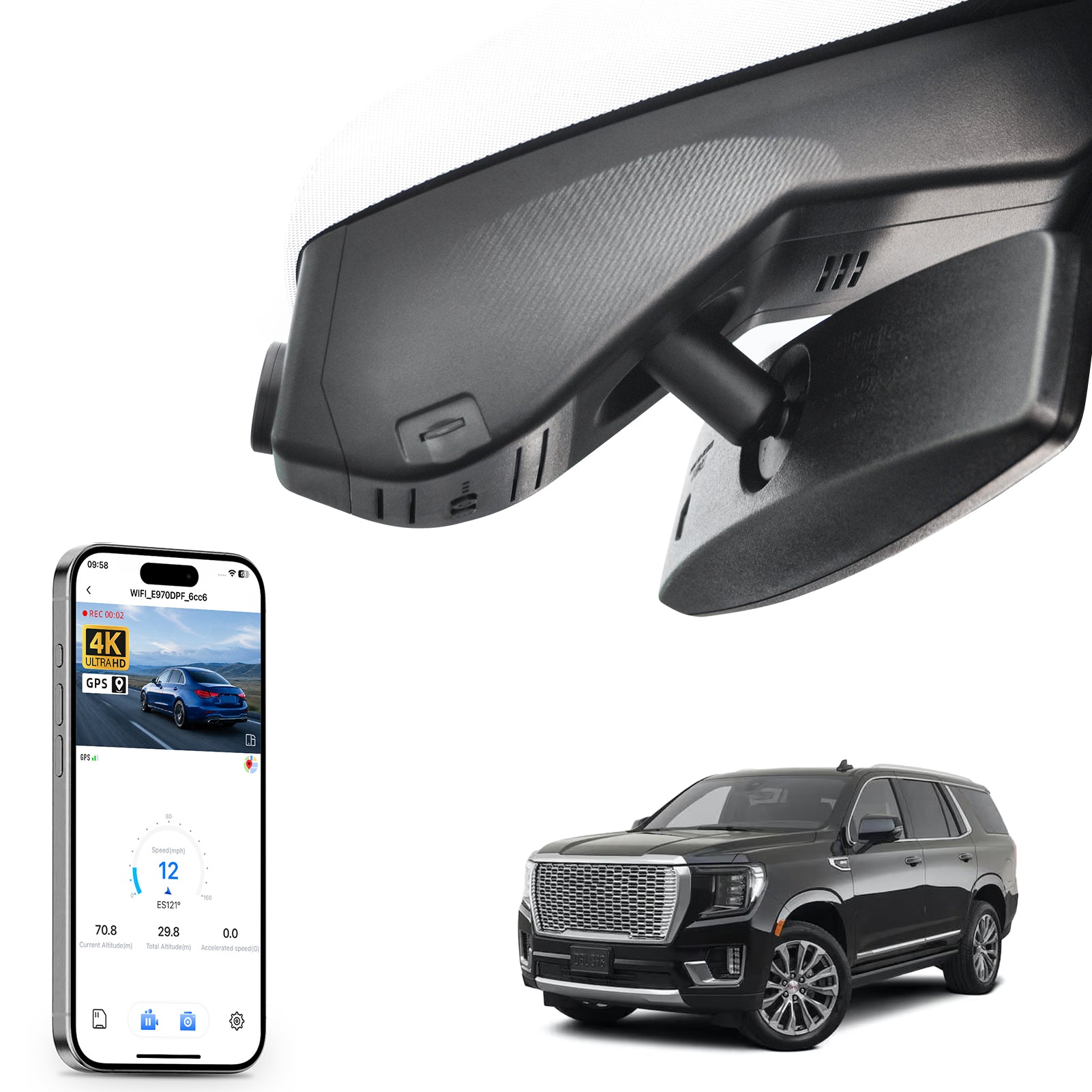Mangoal Front 4K HDR Dash Cam STARVIS 2 for GMC Yukon, Yukon XL 2021-2022 (Model B)
