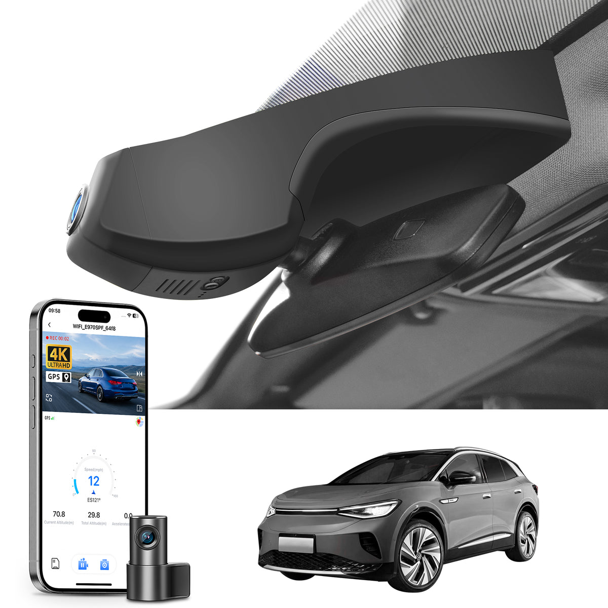 Mangoal HDR Dash Cam STARVIS 2 for Volkswagen ID.4 2021-2024,Pro Pro S