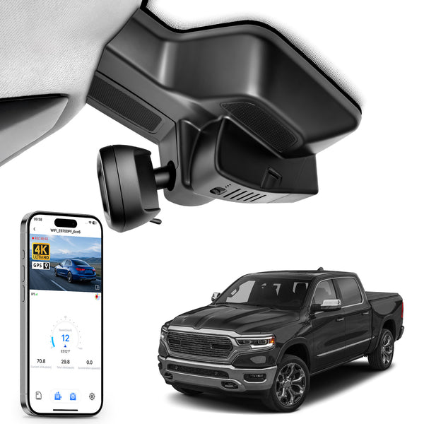 MANGOAL 4K STARVIS 2 Dash Cam (GPS Included) for Dodge Gen5 RAM 1500 2025–2027 Model G (LHD, Left-hand drive)