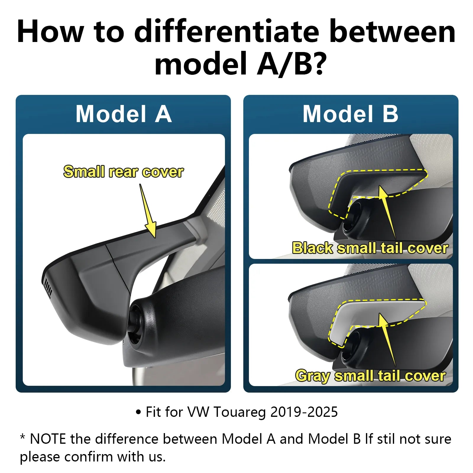 Mangoal Front 4K HDR Dash Cam STARVIS 2 for Volkswagen Touareg 2019-2025 (Model B Black)