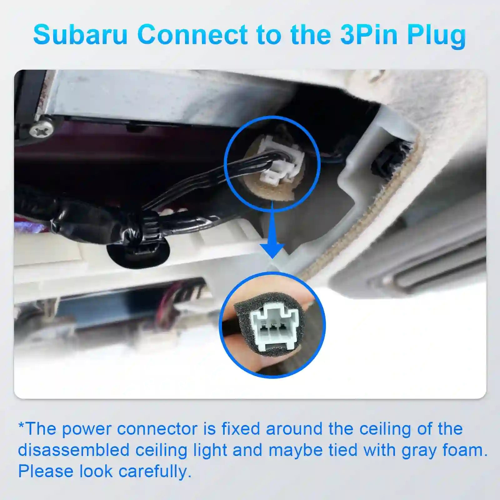 dashcamera power adapter subaru 3pin plug 