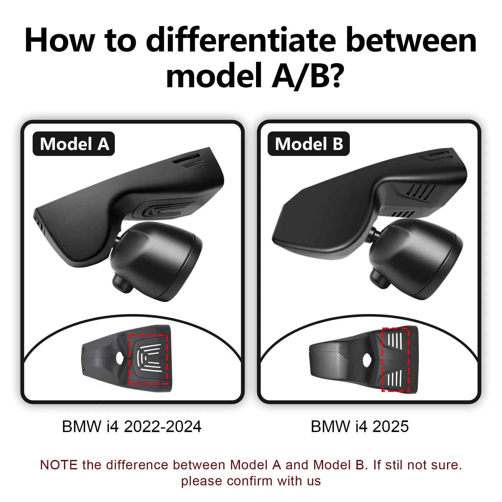 Mangoal Front 4K & Rear 2K HDR Dash Cam, Dual STARVIS 2, for BMW i4 2022-2024 (Model A)