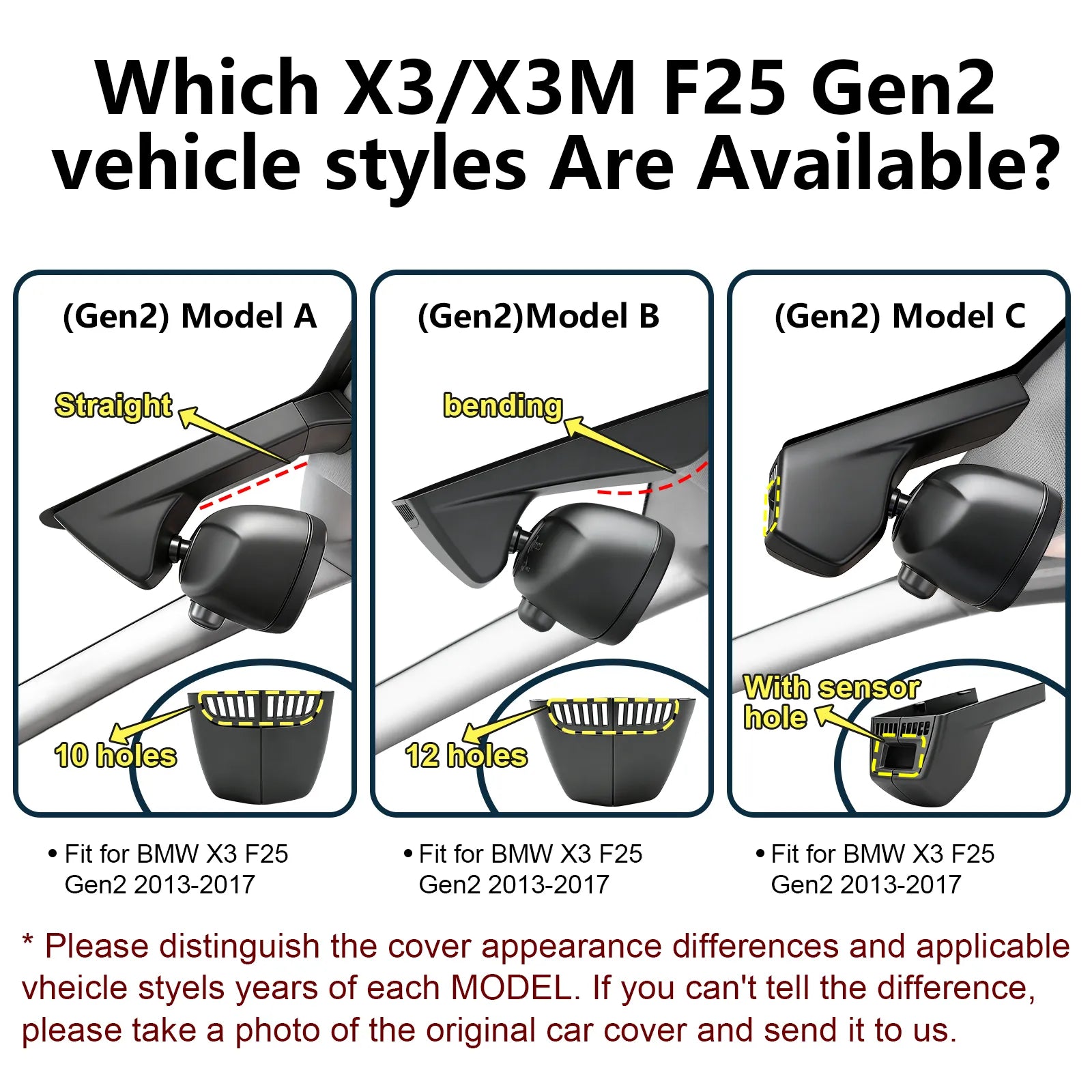 Mangoal Front 4K HDR Dash Cam STARVIS 2 for BMW X3 F25 Gen2 2013-2017(Model C)