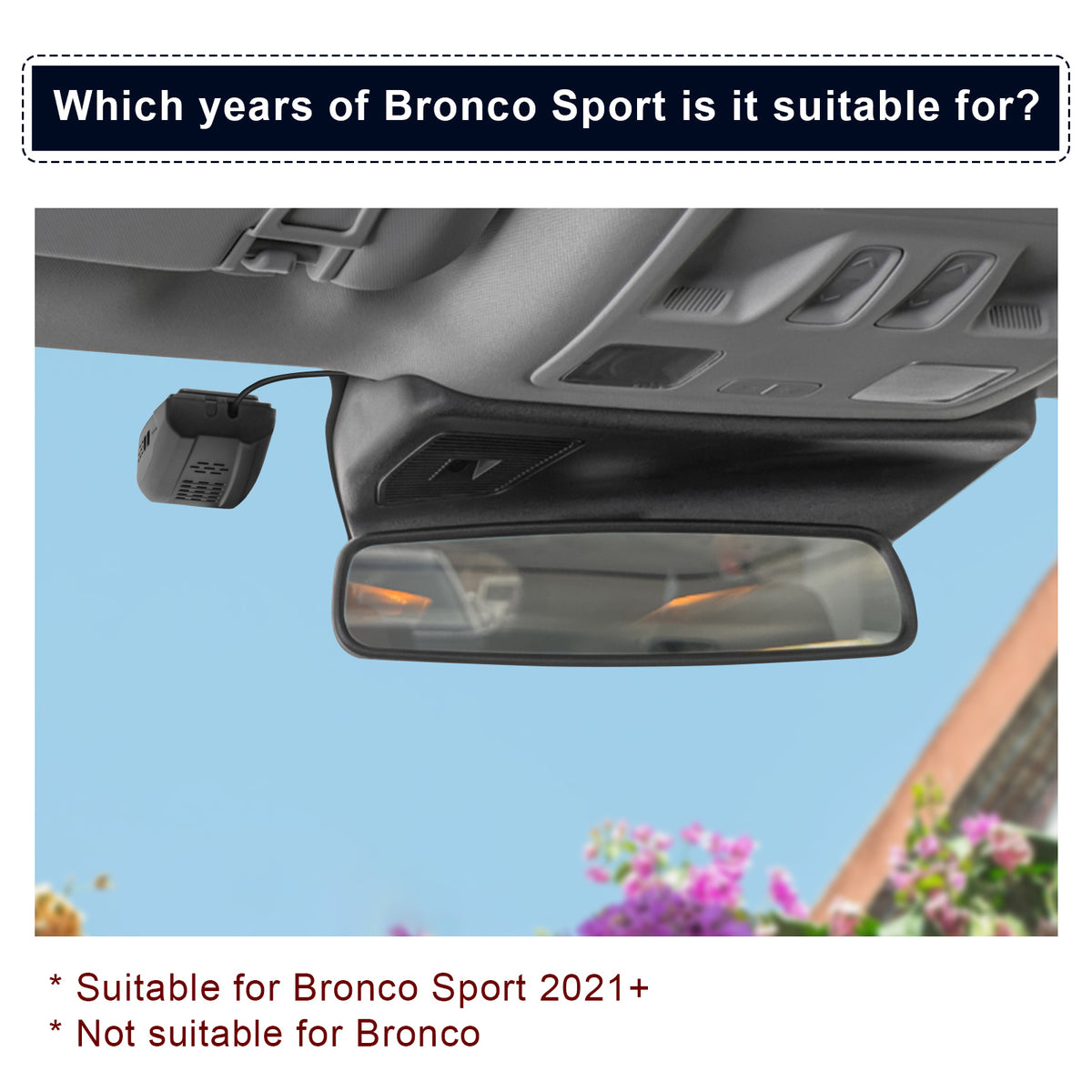 Mangoal Dash Cam for Ford Bronco Sport 2021+