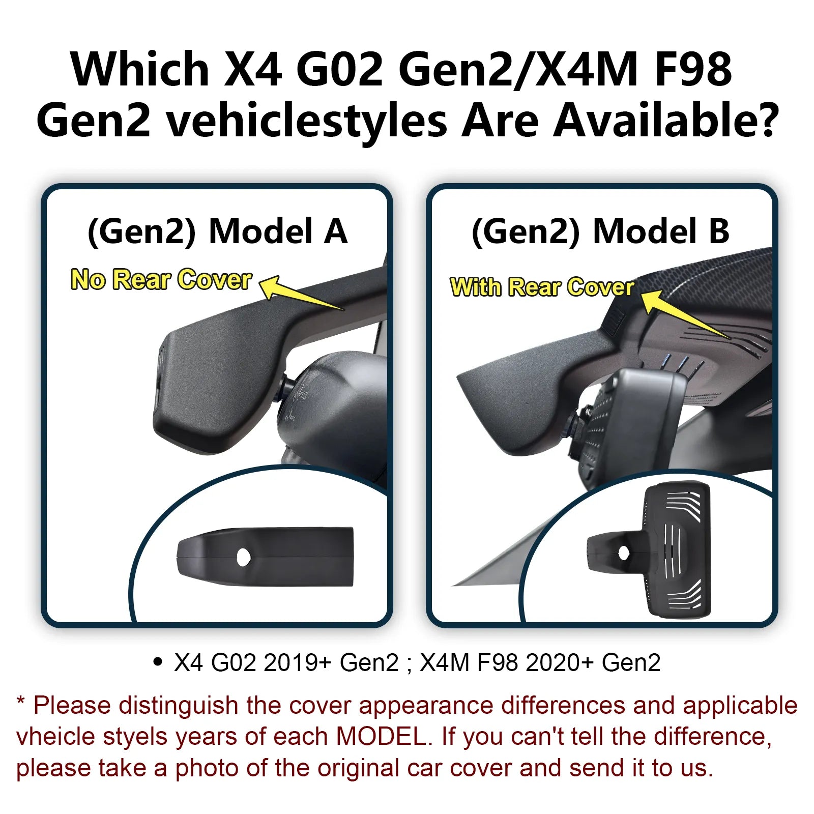 Mangoal Front 4K HDR Dash Cam STARVIS 2 for BMW X4 Gen2 G02 2019-2025 X4M F98 2020-2025(Model A)