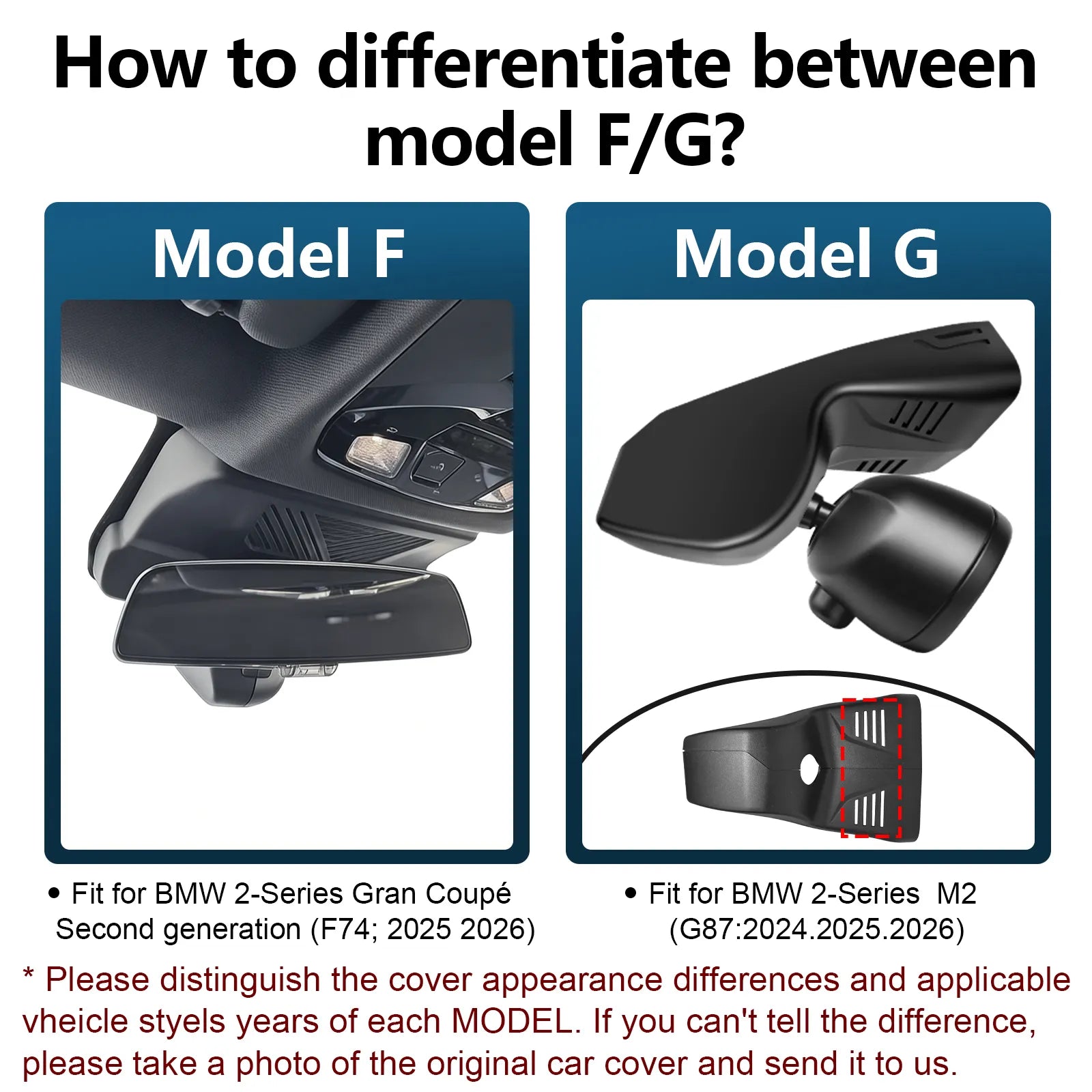 Mangoal Front 4K & Rear 2K HDR Dash Cam, Dual STARVIS 2, for BMW 2 Series M2 G87 2024-2026 (Model G)