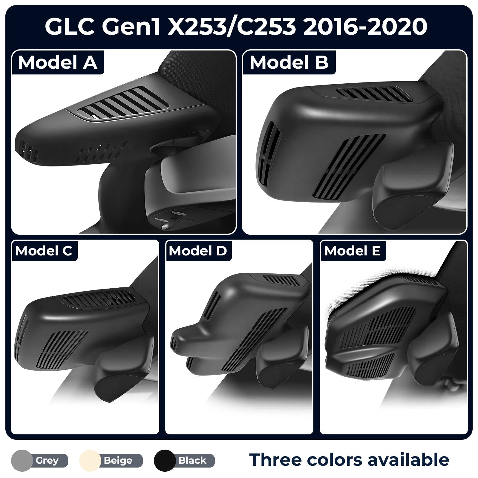 Mangoal Front 4K HDR Dash Cam STARVIS 2 for Mercedes-Benz GLC Gen1 X253/C253 2016-2020(Model E Black)