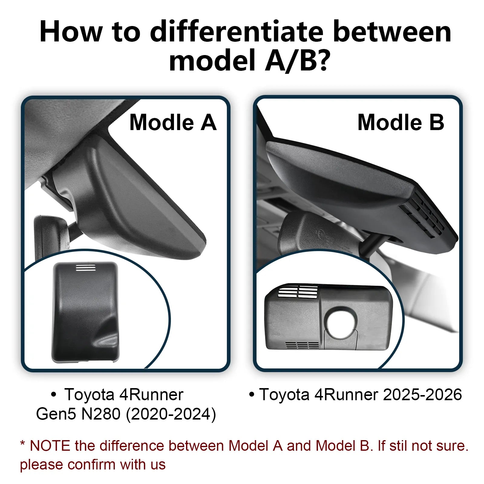 Mangoal Dash Cam for Toyota 4Runner 2025 2026 (Model B)