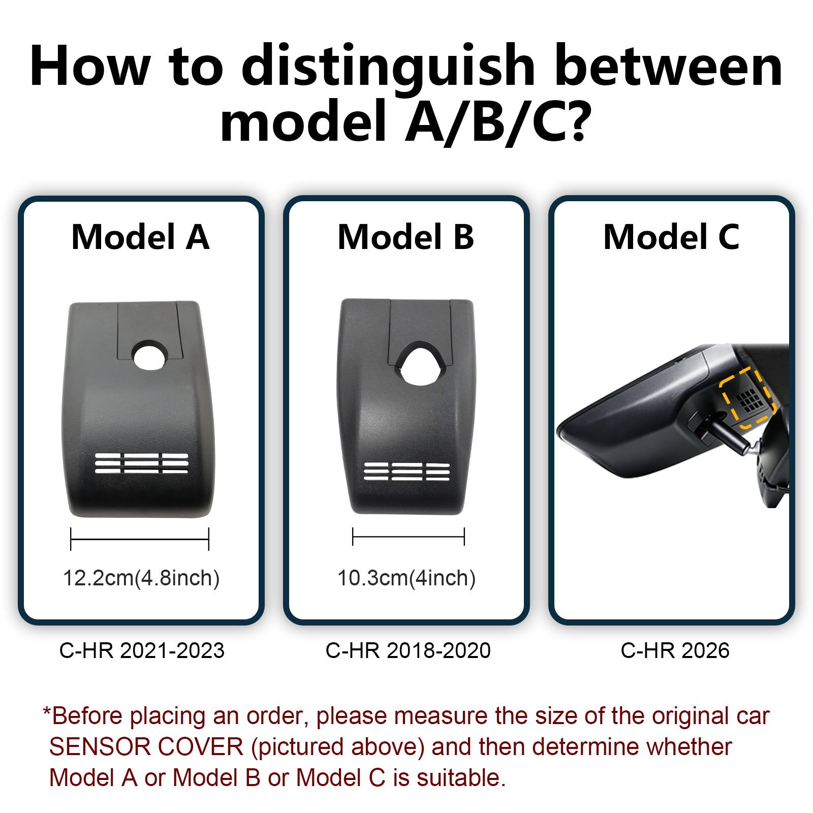 Mangoal 4K Front & 2K Rear 2 Channel HDR Dash Cam, Dual STARVIS 2 for Toyota C-HR 2026 (Model C)