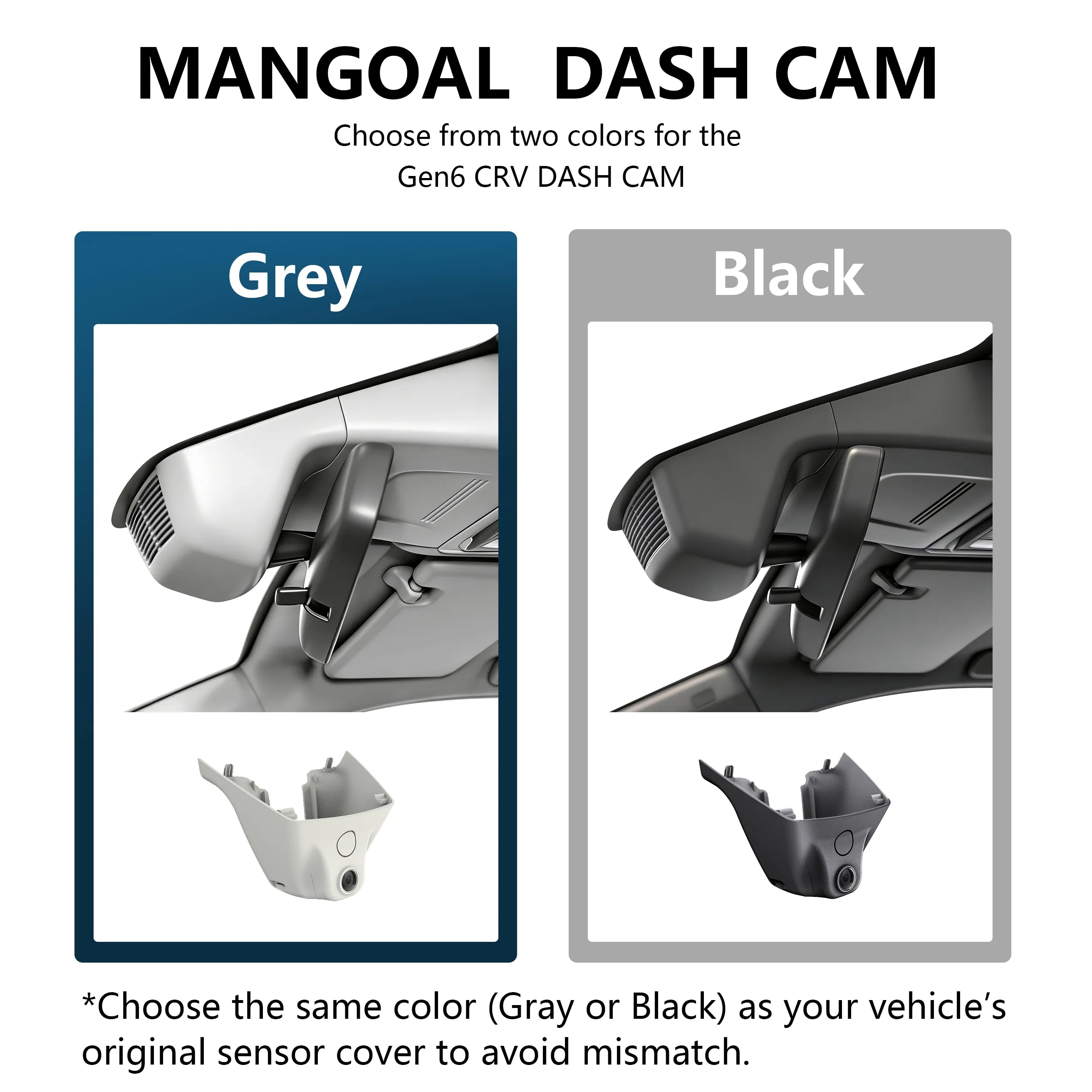 Mangoal Front 4K HDR Dash Cam STARVIS 2 for Honda Gen6 CR-V & CR-V Hybrid 2023-2026(Model B Black)