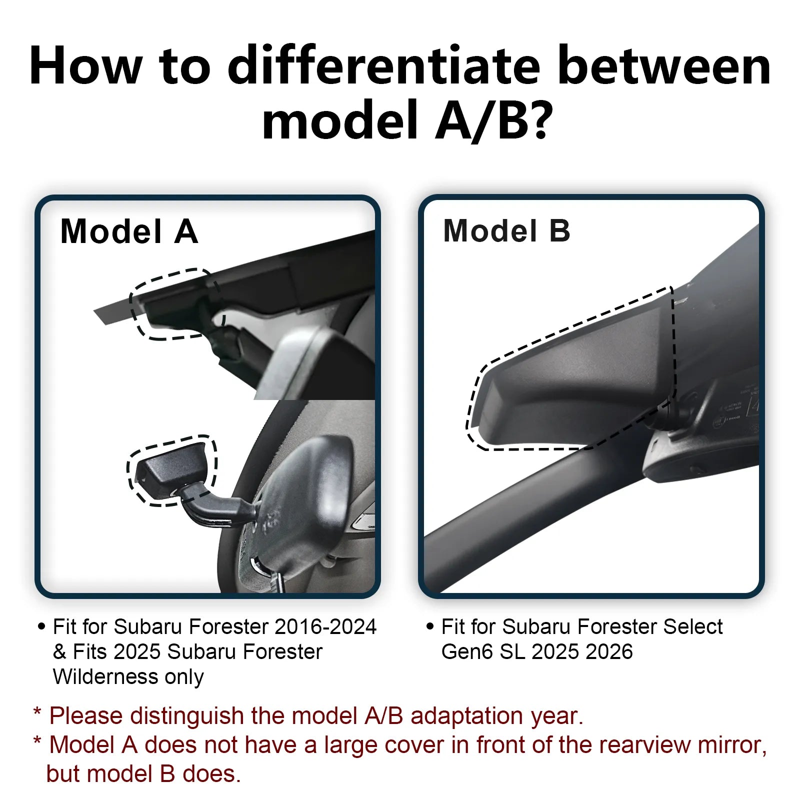 Mangoal Front 4K & Rear 2K HDR Dash Cam, Dual STARVIS 2, for Subaru Forester Select Gen6 SL 2025 2026 (Model B)