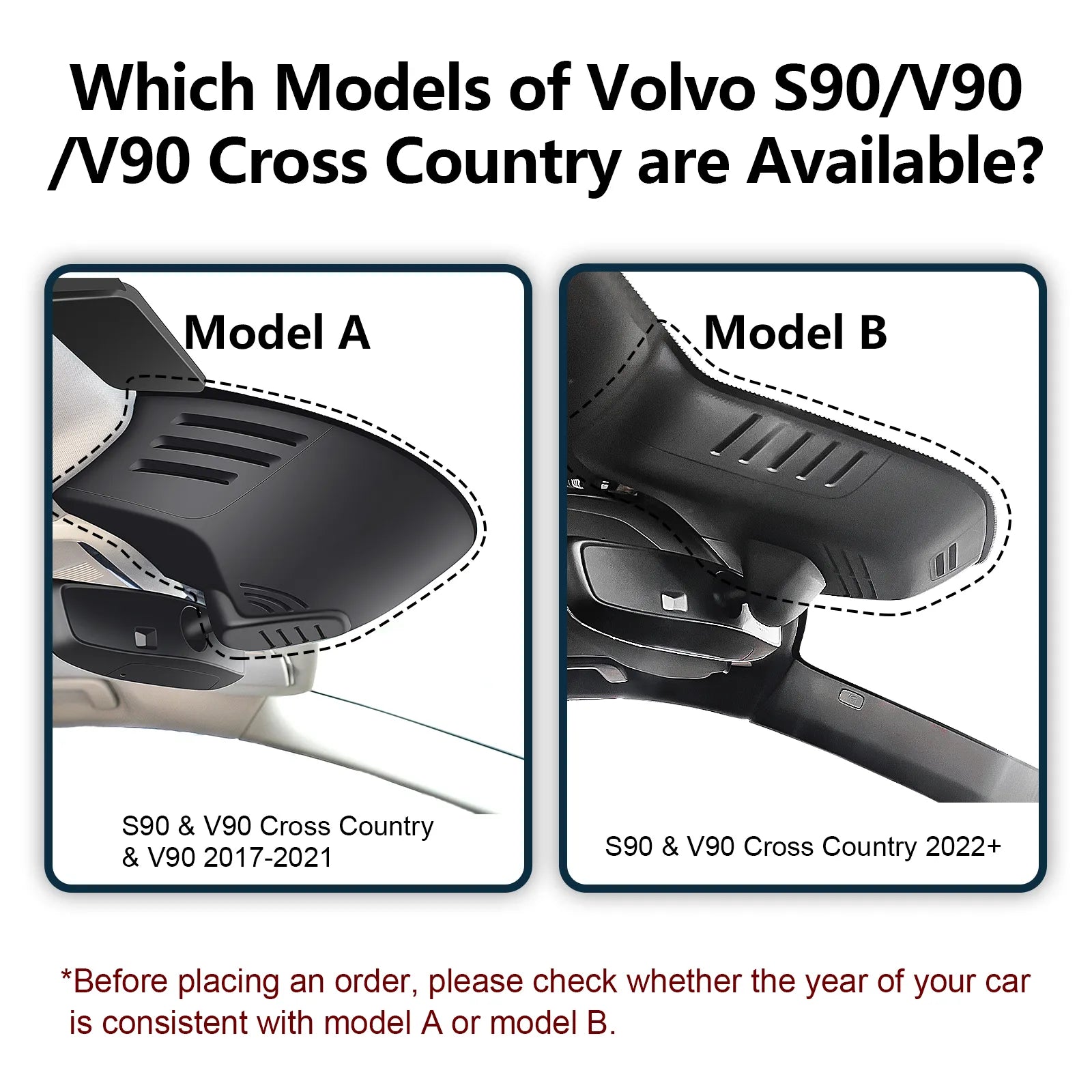 Mangoal Dash Cam for Volvo S90 / V90 Cross Country 2022-2024 (Model B)