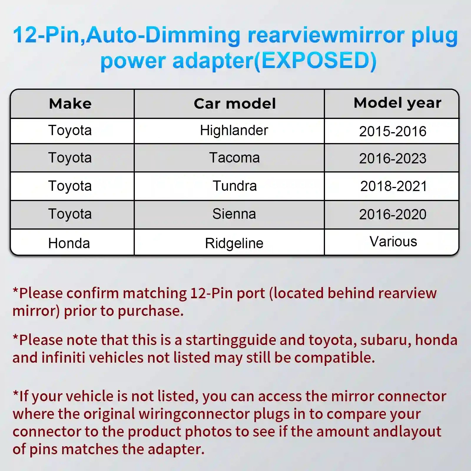 toyota truck dashboard camera systems power adapter 