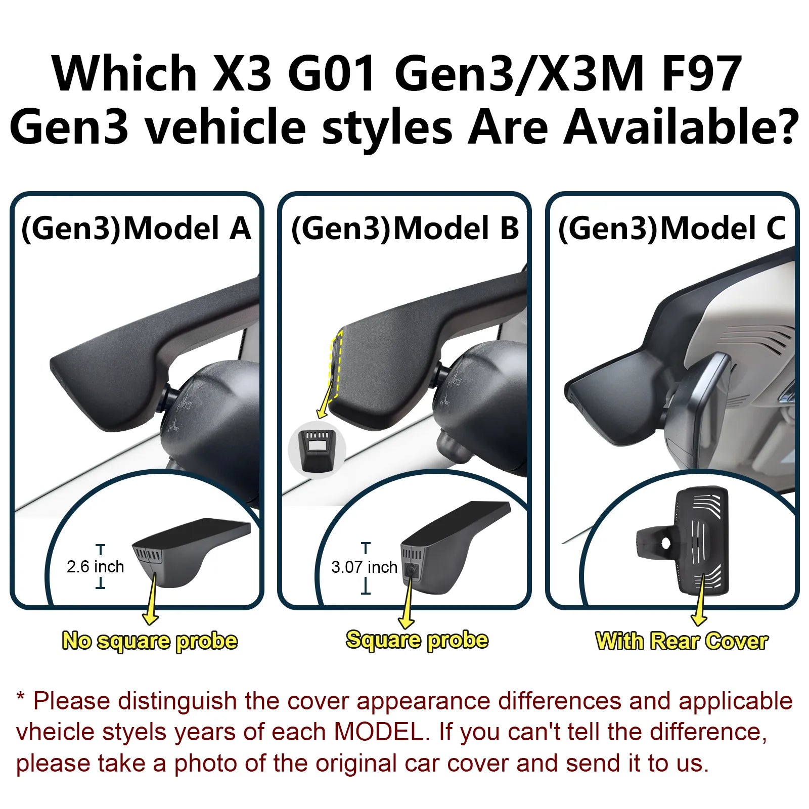 Mangoal Front 4K HDR Dash Cam STARVIS 2 for BMW Gen3 G01 X3 2018-2024, F97 X3M 2020+(Model B)