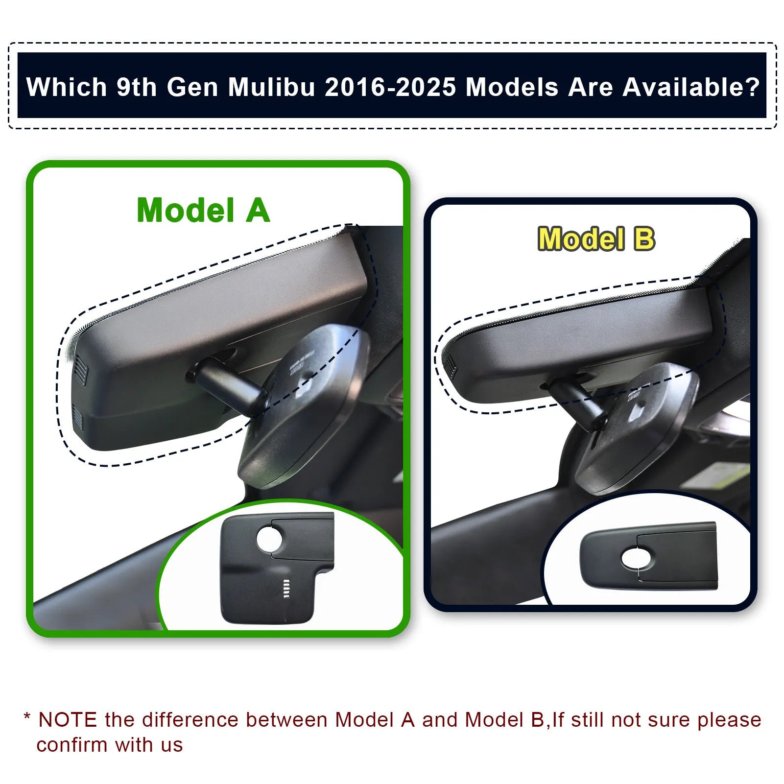 Mangoal Dash Cam for Chevy 9th Gen Malibu 2016-2025 (Model B)