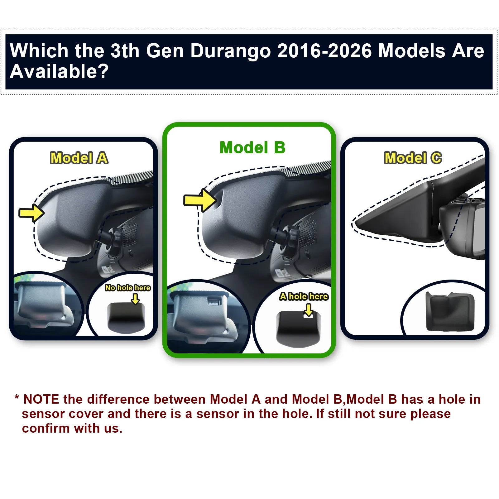 Mangoal Dash Cam for Dodge Durango 2016-2026 (Model B)