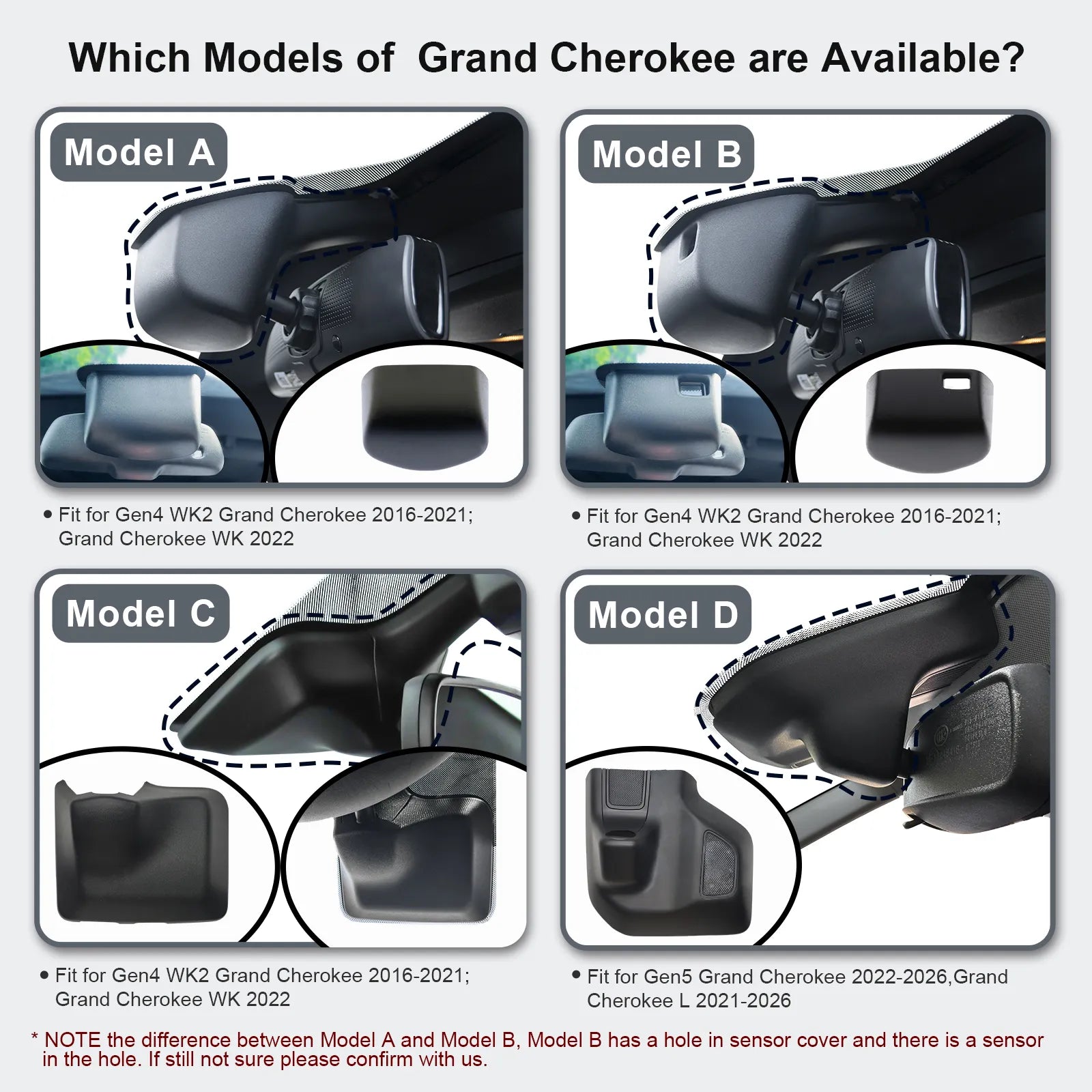 Mangoal Front 4K HDR Dash Cam STARVIS 2 for Jeep Grand Cherokee 2022-2026, Grand Cherokee L 2021-2026 (Model D)