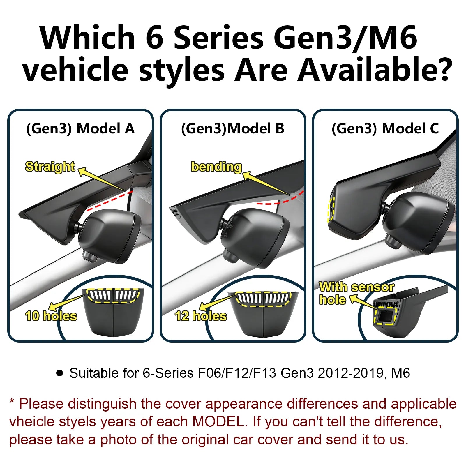 Mangoal Front 4K HDR Dash Cam STARVIS 2 for BMW Select 6 Series Gen3 F06 F12 F13 2012-2019 M6(Model A)
