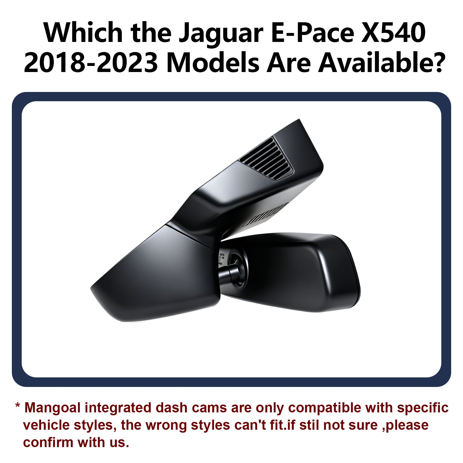 Mangoal Dash Cam for Jaguar E-Pace X540 2018-2023