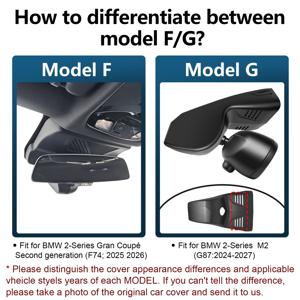 MANGOAL 4K STARVIS 2 Dash Cam (GPS Included) for BMW 2 Series M2 G87 2024–2027 (Model G)