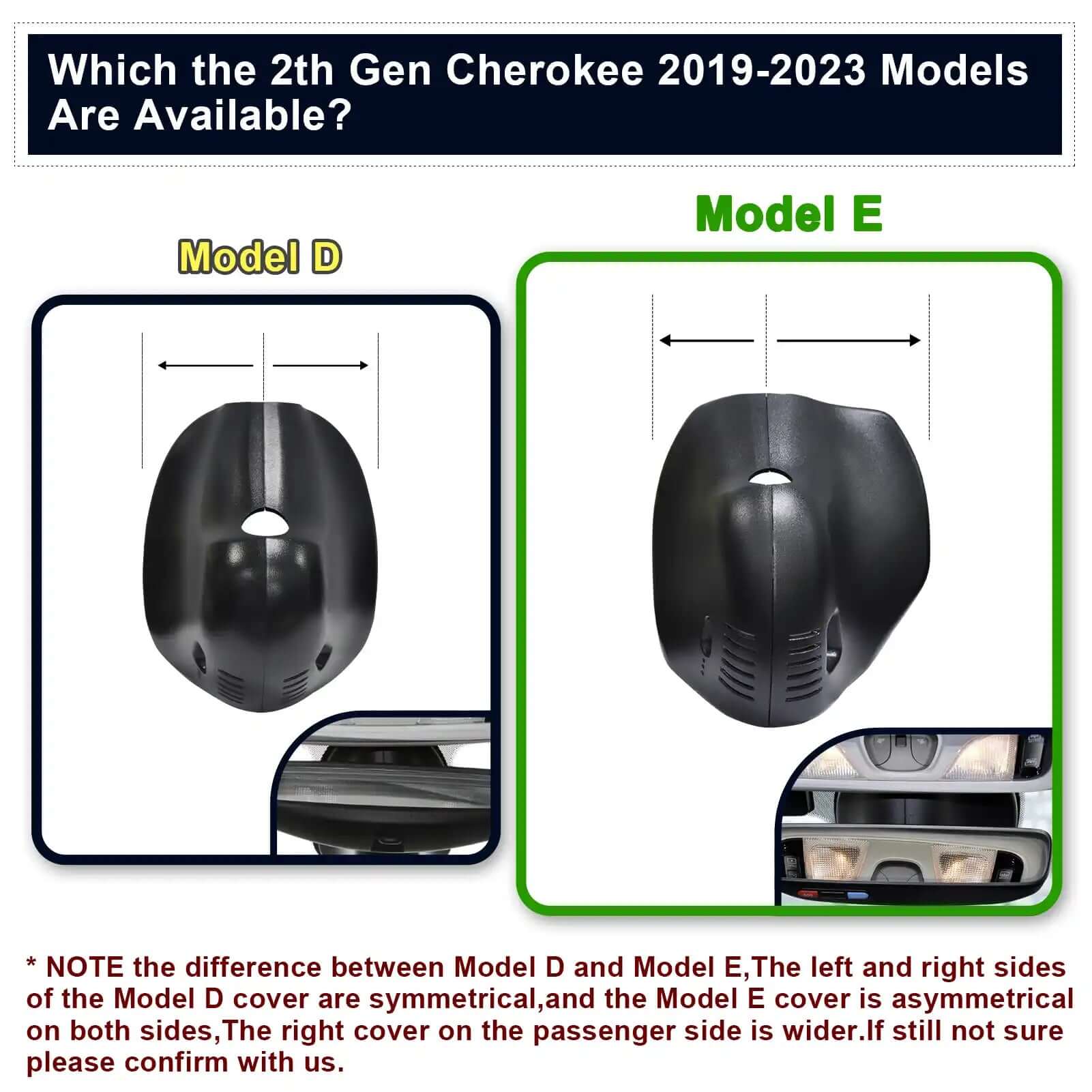 Jeep Gen Cherokee dash cam models D/E