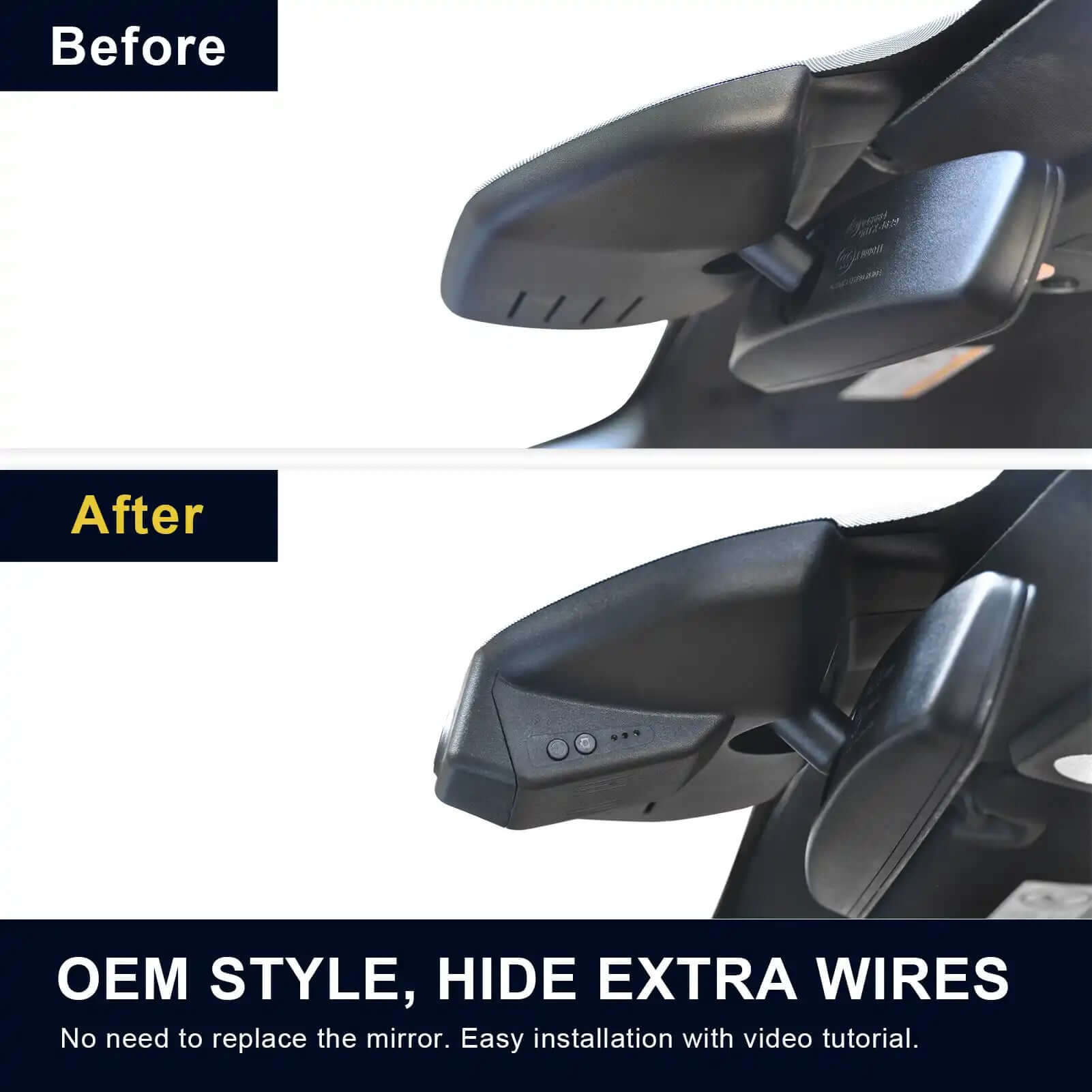 Ford Mustang before and after installation view