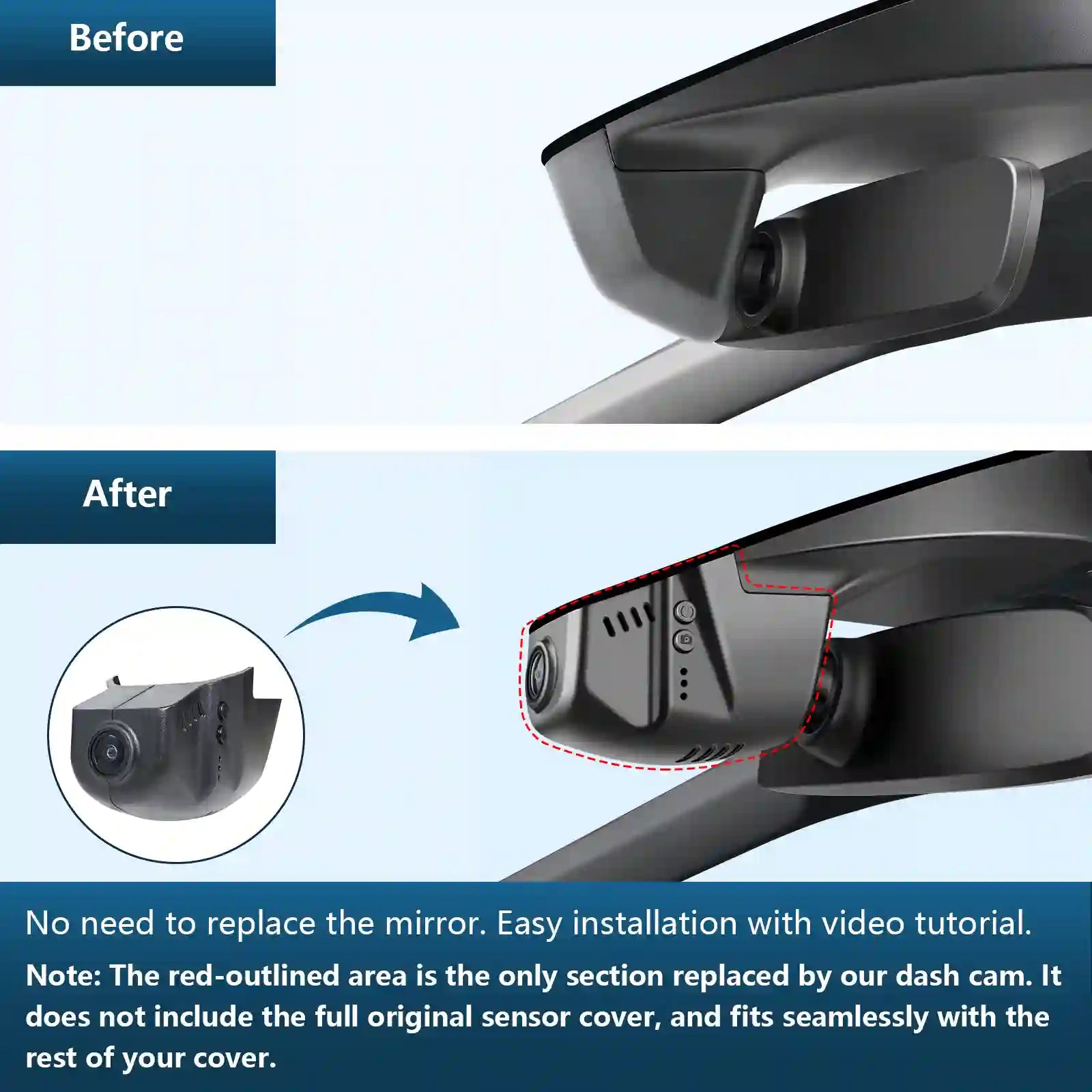 Mangoal Front 4K & Rear 2K HDR Dash Cam, Dual STARVIS 2,  for Volkswagen Touran 2016-2022 2024 (Model B Black)