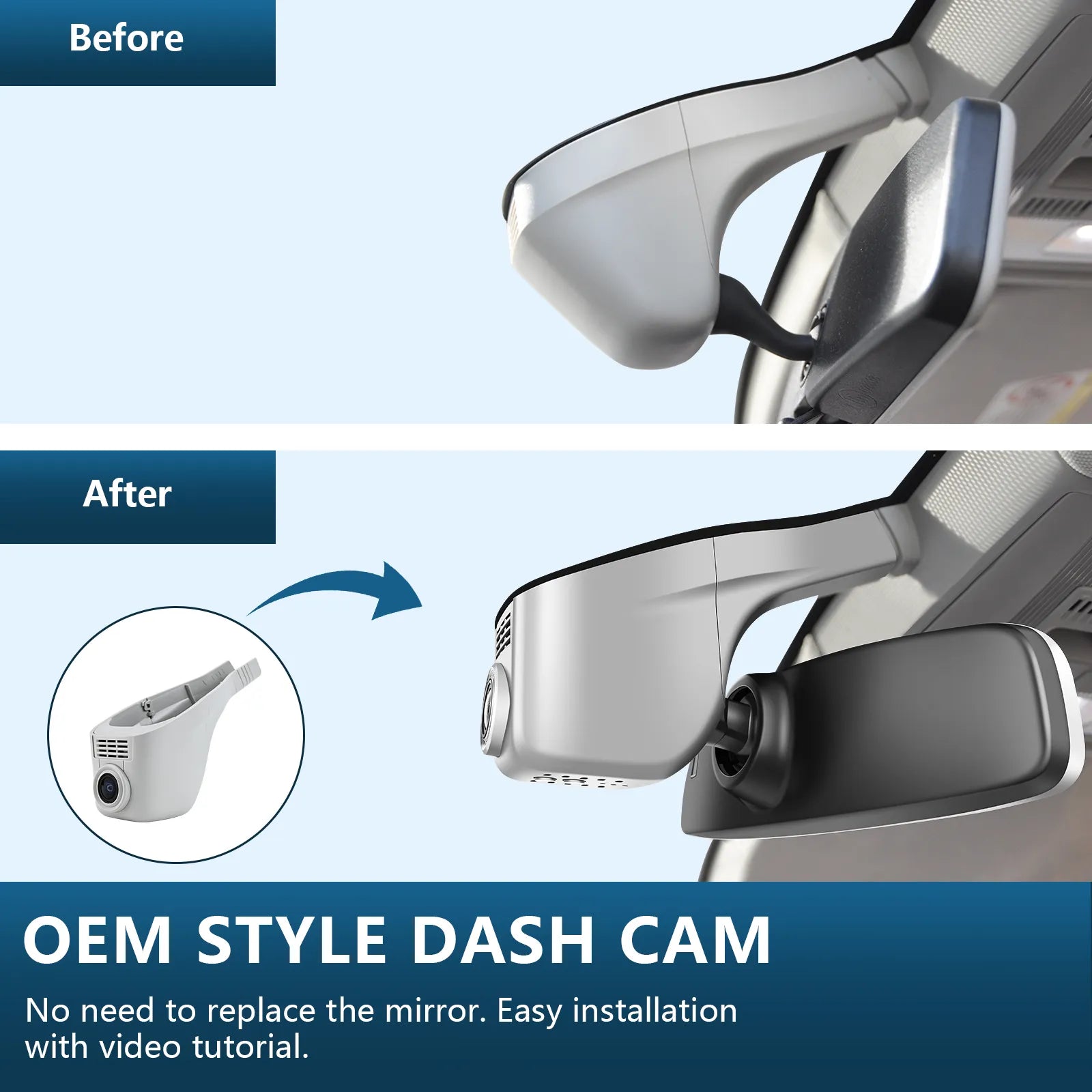 Mangoal Front 4K & Rear 2K HDR Dash Cam, Dual STARVIS 2, for Volkswagen Tiguan 2018-2024 Gen2 AD/BW (Model A Gray)