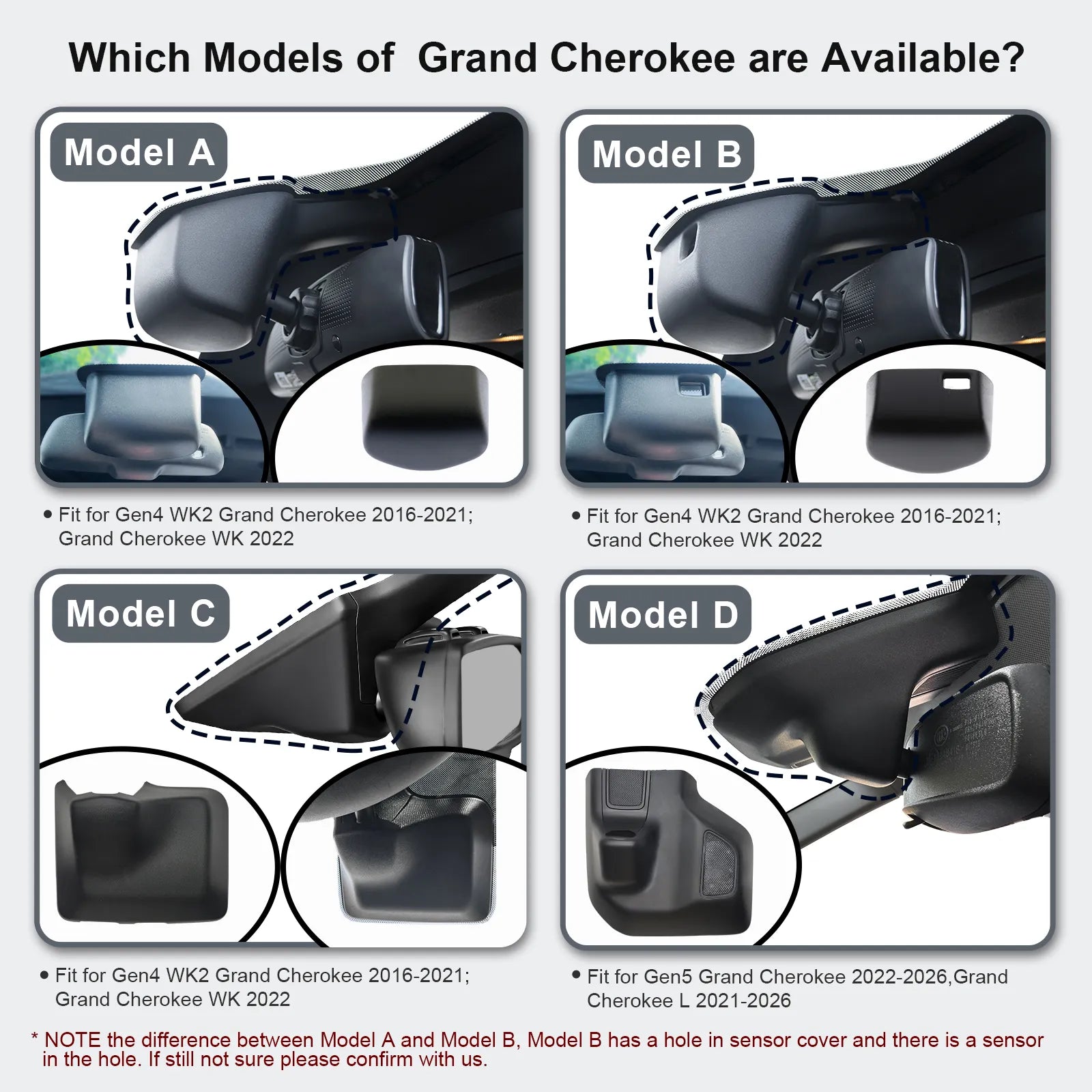 Mangoal Dash Cam for Jeep Grand Cherokee 2016-2021 & Grand Cherokee WK 2022 (Model C)
