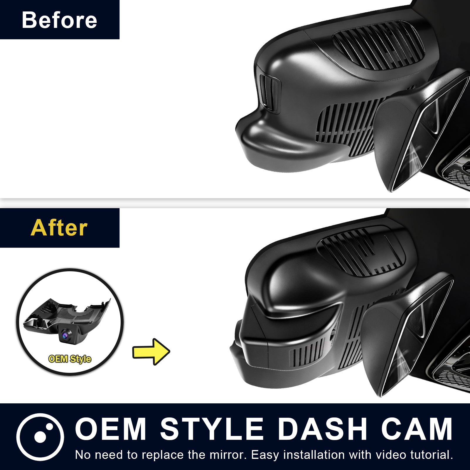 Mangoal Front 4K & Rear 2K HDR Dash Cam, Dual STARVIS 2, for Mercedes-Benz GLC Gen2 X254/C254 2021-2026(Model A)
