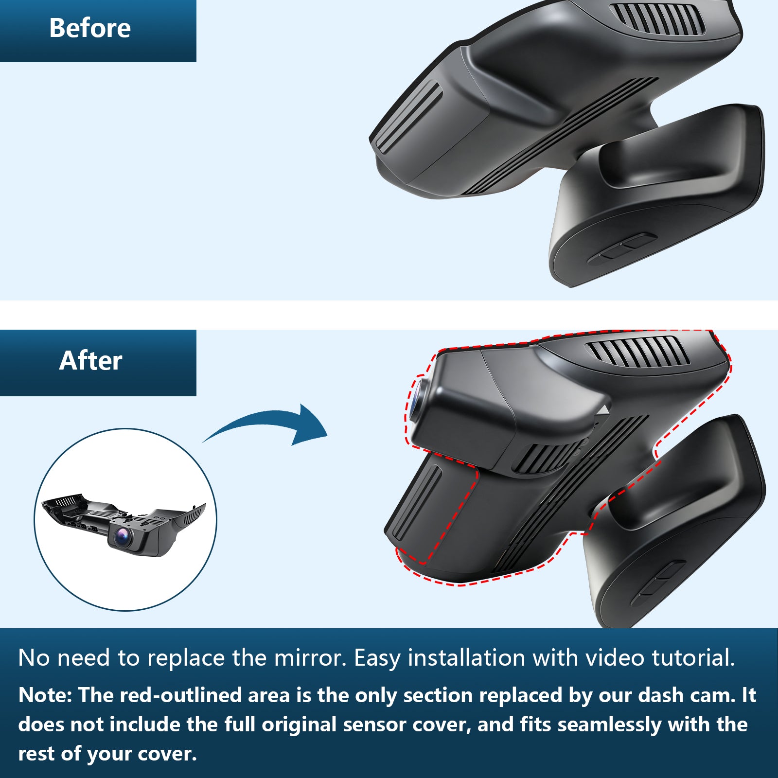Mangoal Dash Cam for Mercedes-Benz S-Class 2012-2021(Model A)
