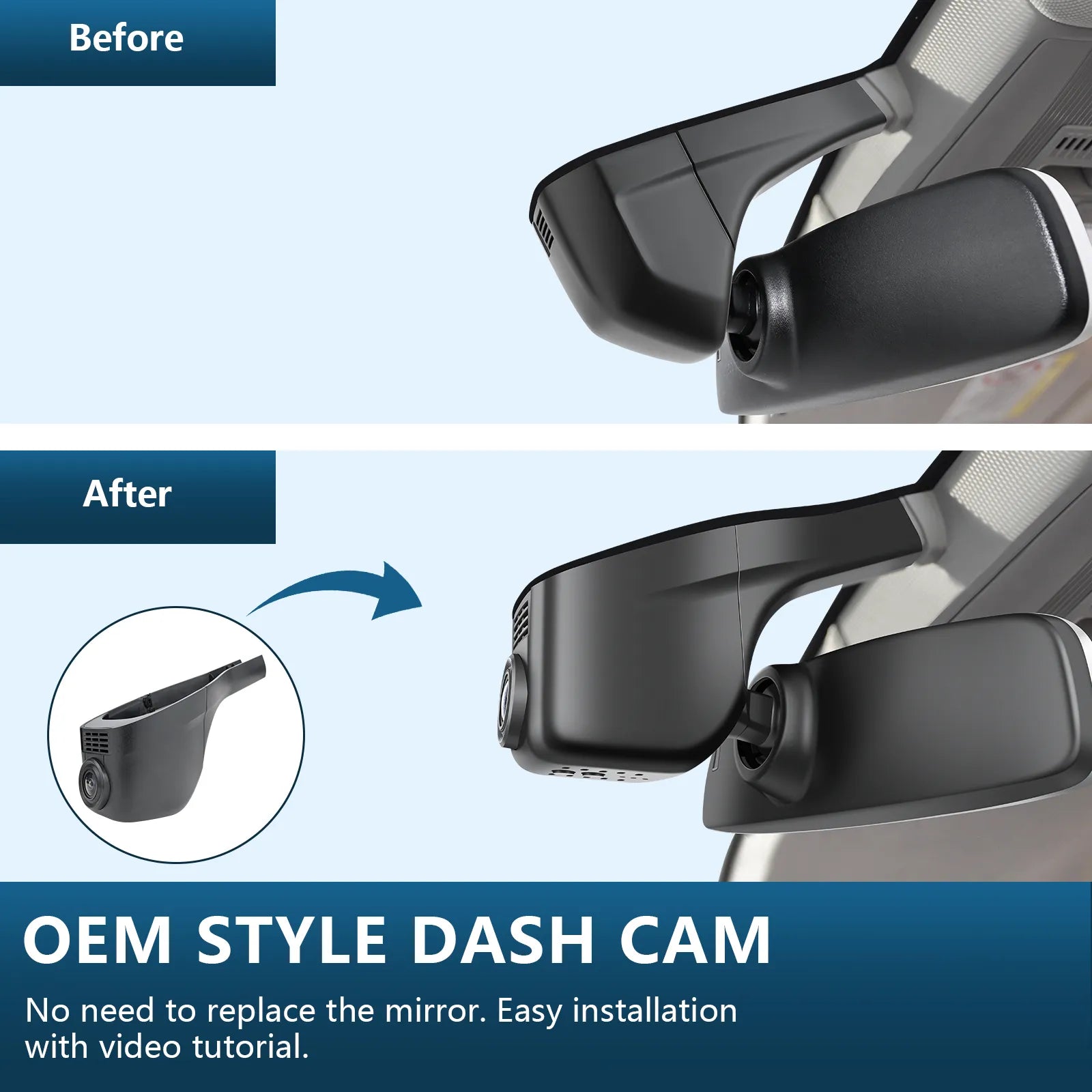 Mangoal Front 4K HDR Dash Cam STARVIS 2 for Volkswagen Touareg 2019-2025 (Model A Black)