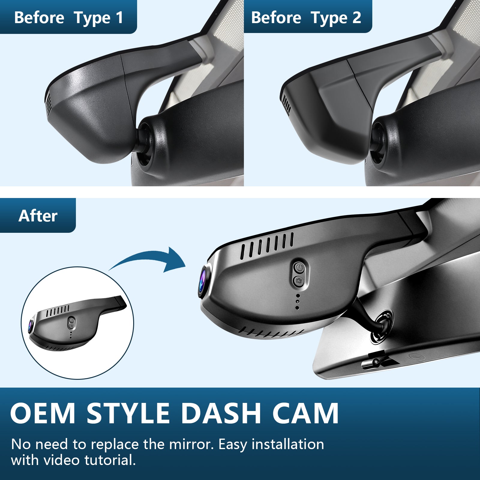Mangoal Front 4K HDR Dash Cam STARVIS 2 for Volkswagen Golf & Golf GTI & Golf R MK 7/7.5/8 2015-2025 (Model A Black)