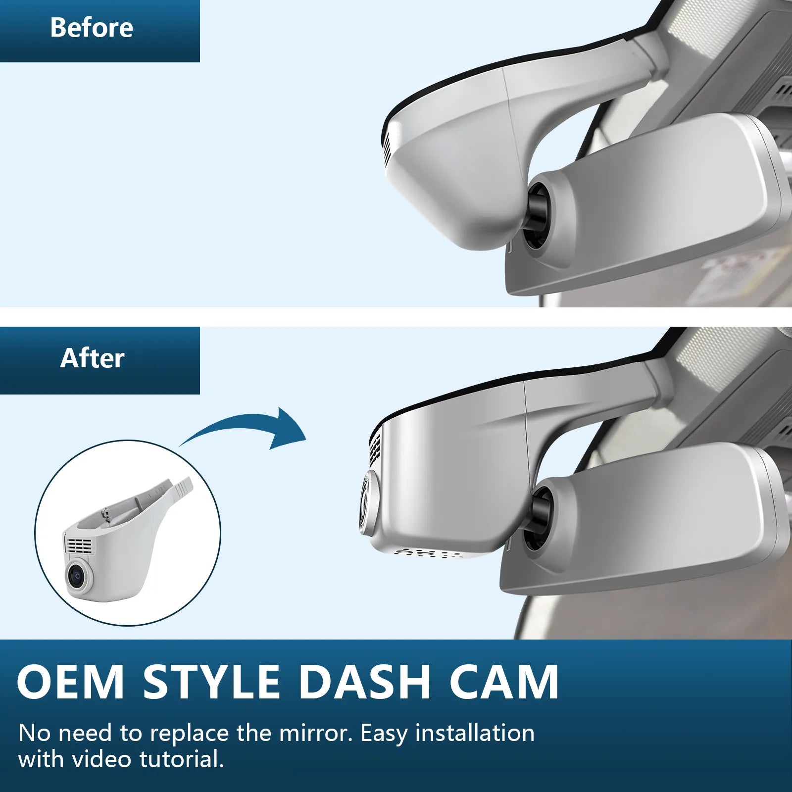 Mangoal Front 4K HDR Dash Cam STARVIS 2 for Volkswagen Passat B8 2015-2024 (Model A Gray)