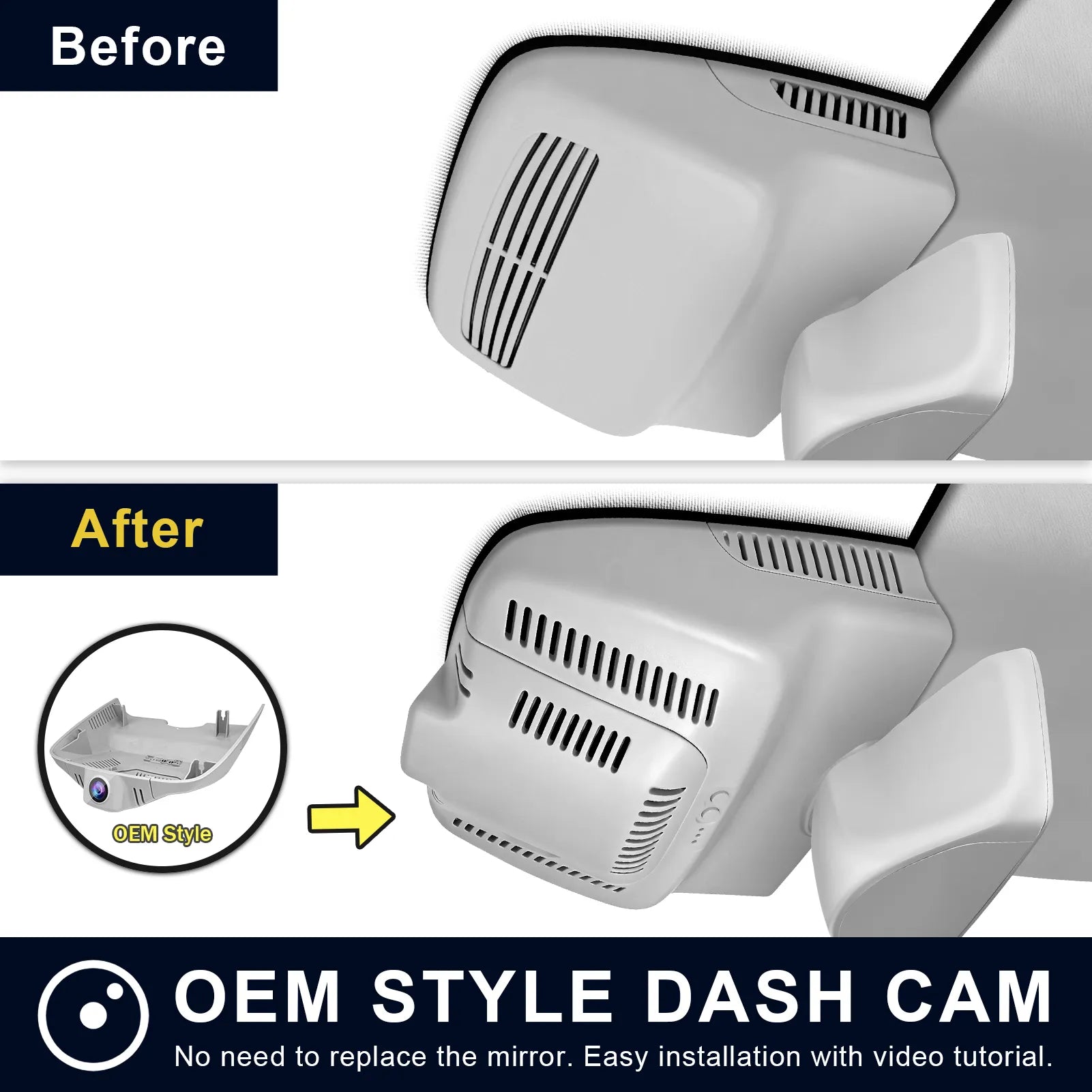 Mangoal Front 4K HDR Dash Cam STARVIS 2 for Mercedes-Benz GLK X204 2010-2015(Model B Gray)