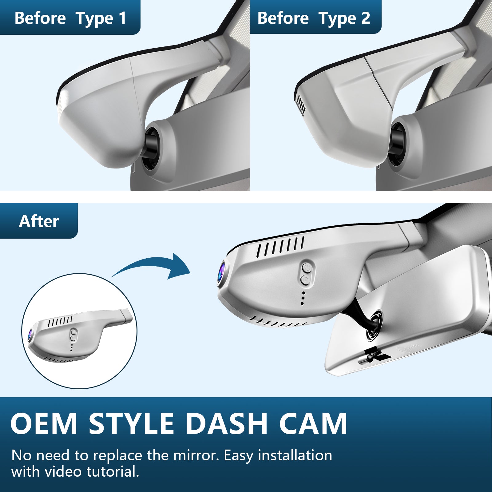 Mangoal Front 4K HDR Dash Cam STARVIS 2 for Volkswagen Golf & Golf GTI & Golf R MK 7/7.5/8 2015-2025 (Model A Gray)