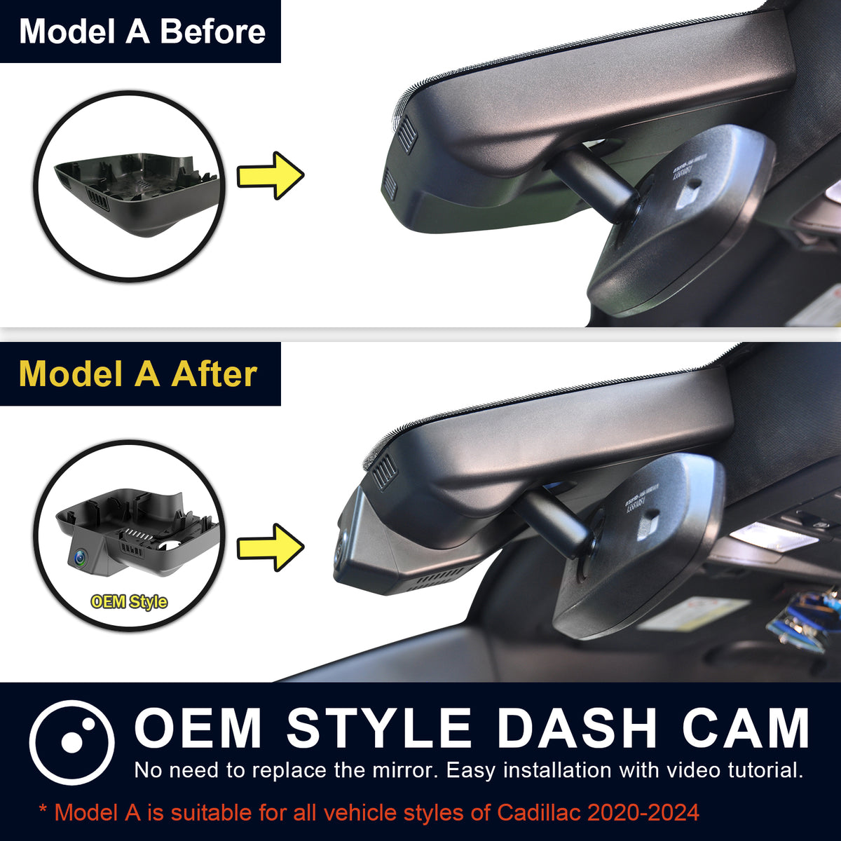 MANGOAL 4K STARVIS 2 Dash Cam (GPS Included) for Cadillac CT4/CT4 V 2020-2026
