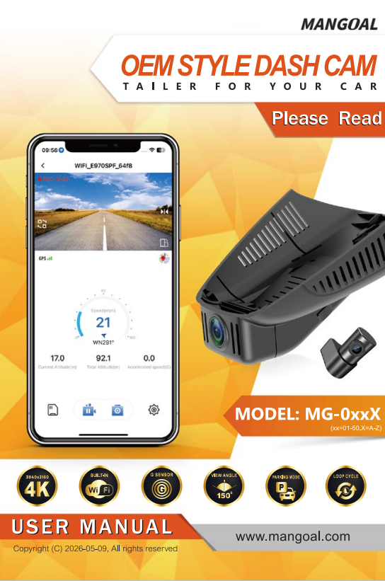 4K Front + 1080P Rear User Manual