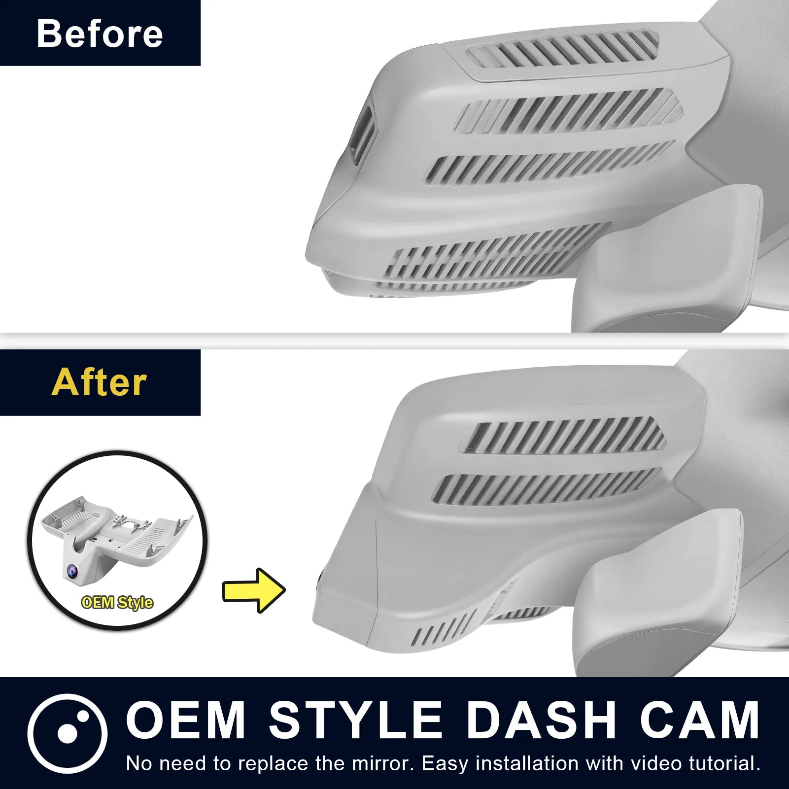 Mangoal Front 4K HDR Dash Cam STARVIS 2 for Mercedes-Benz E-Class W213 Gen5 E-Class 2017-2023 & E53 E63 AMG 2018-2024(Model E Gray)
