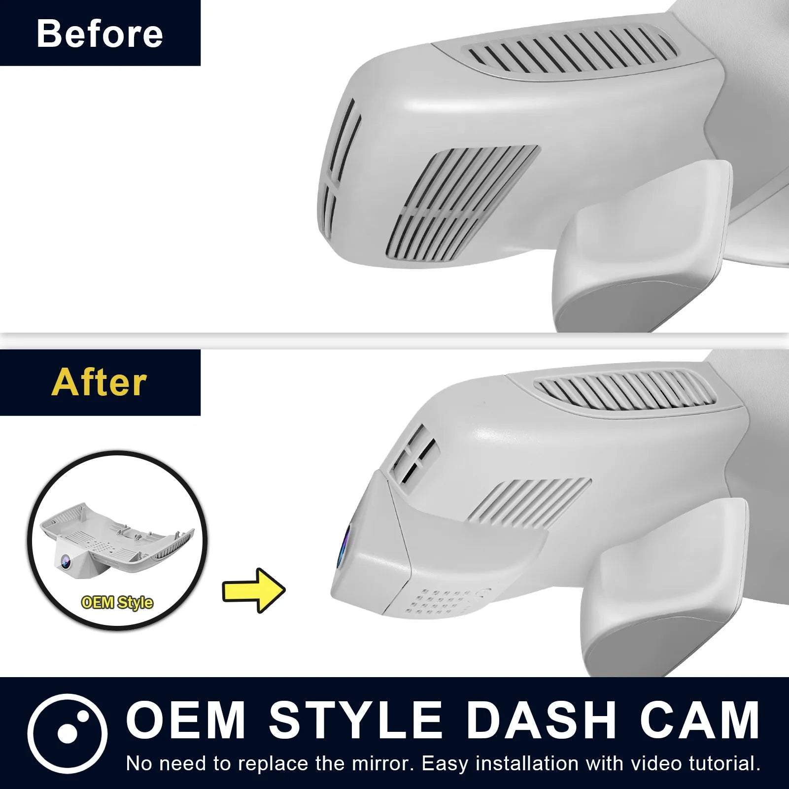 Mangoal Front 4K & Rear 2K HDR Dash Cam, Dual STARVIS 2, for Mercedes-Benz C-Class Gen4 W/S/C/A 205 2015-2021(Model C Gray)