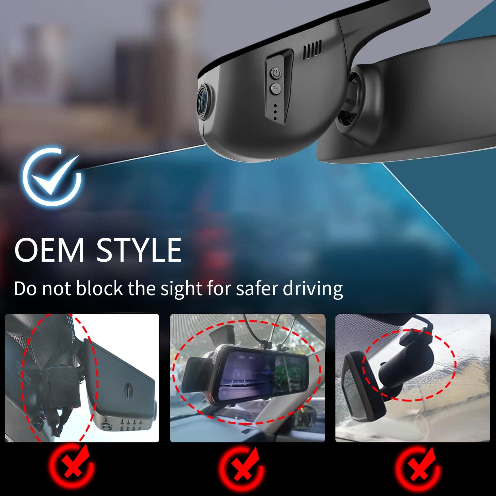 Mangoal Front 4K & Rear 2K HDR Dash Cam, Dual STARVIS 2,  for Volkswagen up! & e-up! 2017-2024(Model A)