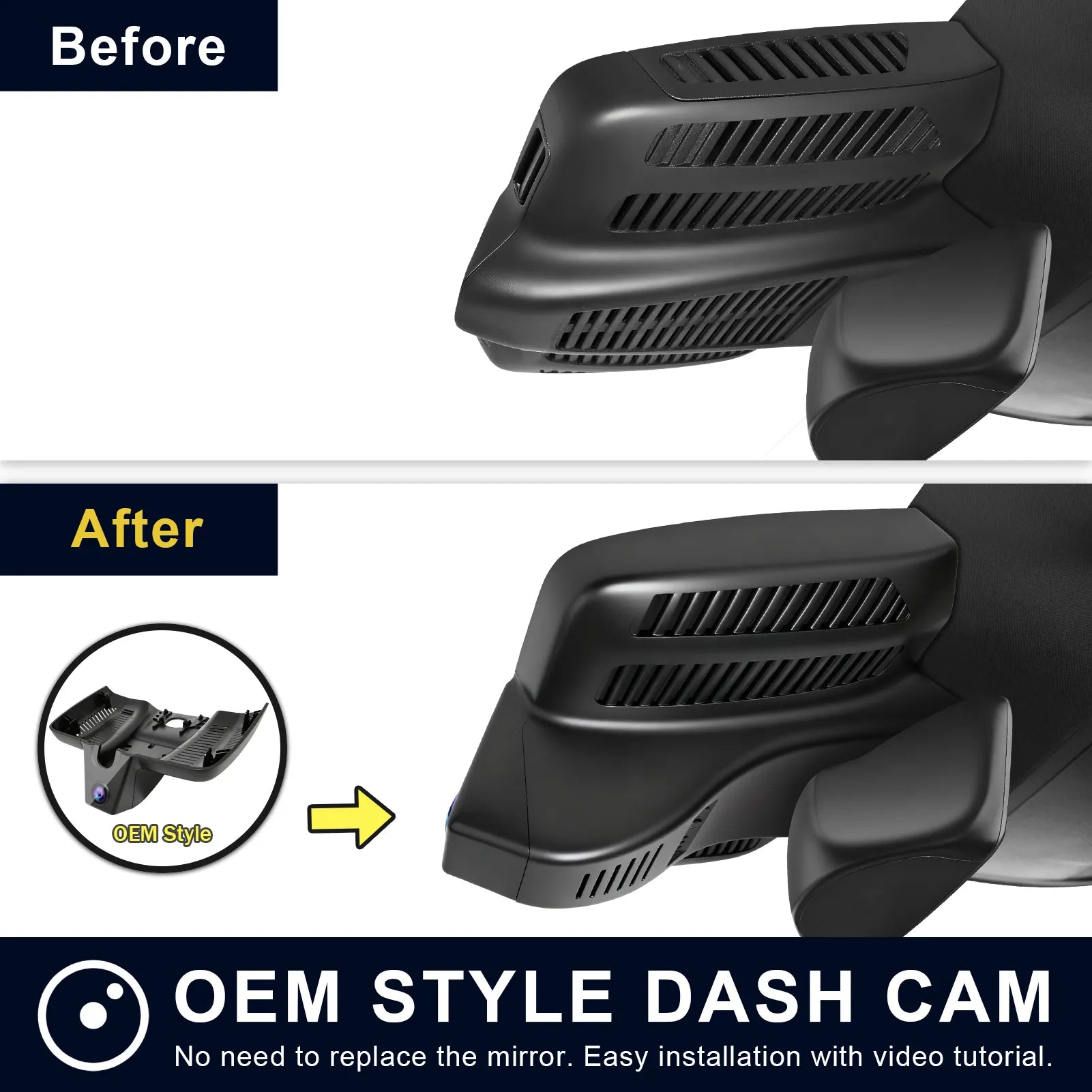 Mangoal Front 4K HDR Dash Cam STARVIS 2 for Mercedes-Benz E-Class W213 Gen5 E-Class 2017-2023 & E53 E63 AMG 2018-2024(Model E Black)