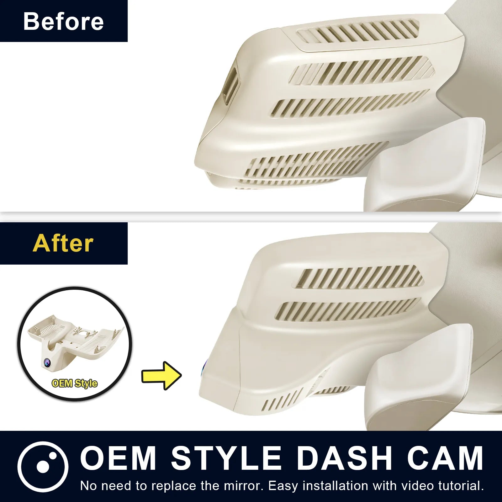 Mangoal Front 4K & Rear 2K HDR Dash Cam, Dual STARVIS 2, for Mercedes-Benz E-Class W213 E-Class 2017-2023 & E53 E63 AMG 2018-2024(Model E Beige)