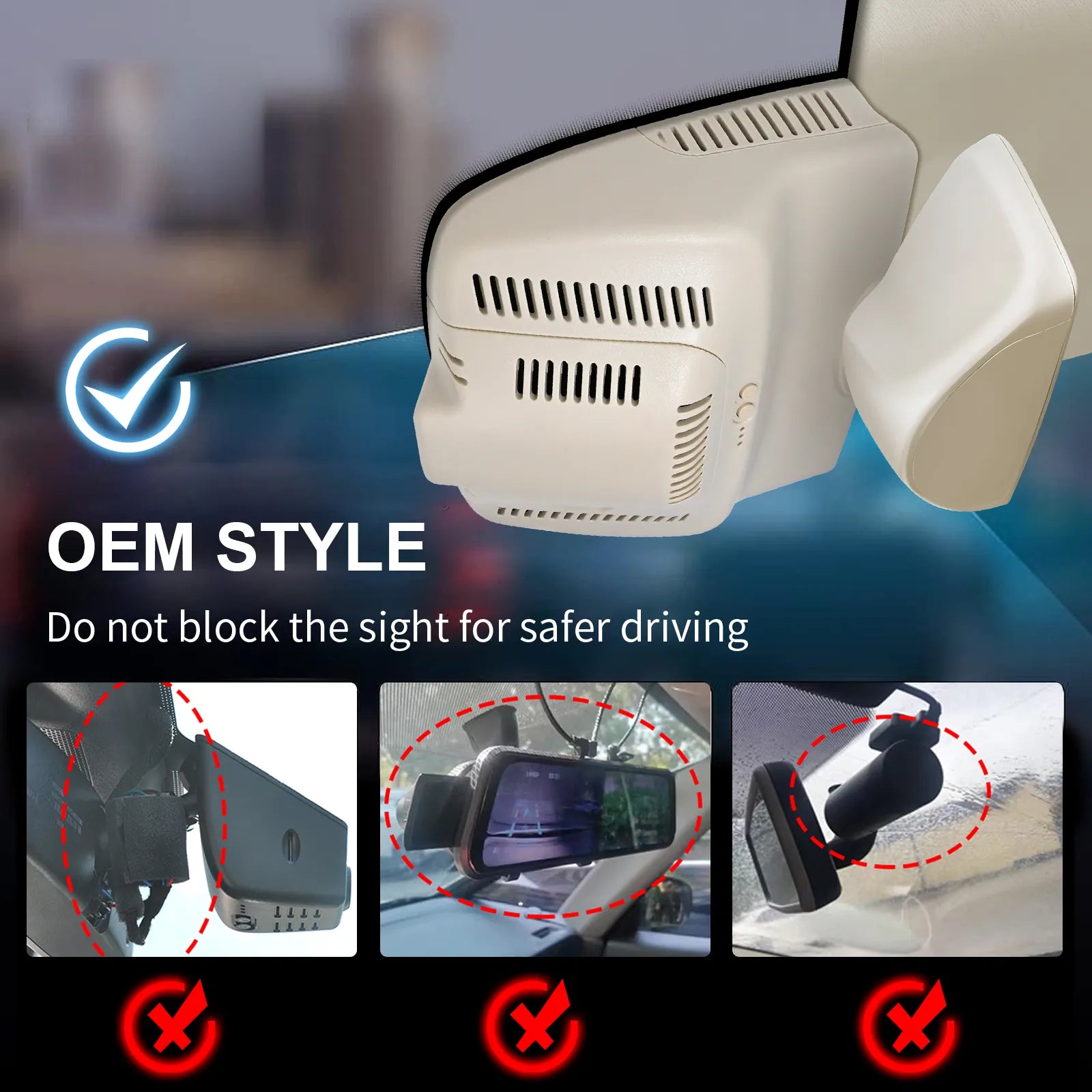 Mangoal Front 4K HDR Dash Cam STARVIS 2 for Mercedes-Benz GLK X204 2010-2015(Model B Beige)