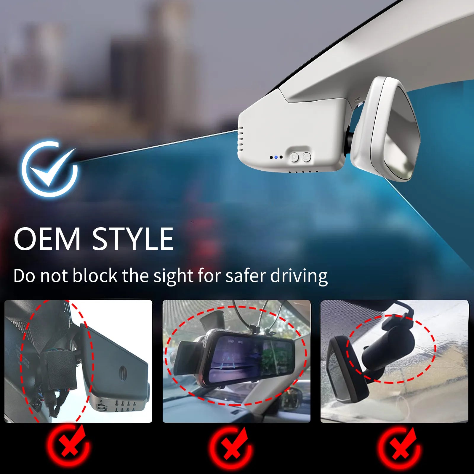Mangoal Front 4K & Rear 2K HDR Dash Cam, Dual STARVIS 2,  for Volkswagen up! & e-up! 2017-2024(Model B Gray)