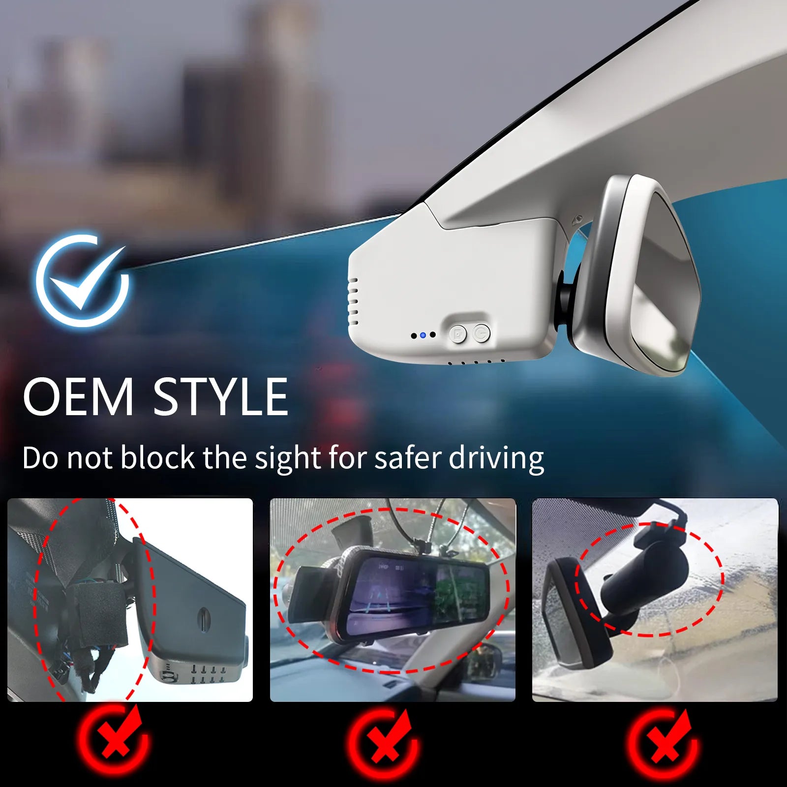 Mangoal Front 4K HDR Dash Cam STARVIS 2 for Volkswagen Tiguan 2018-2024 Gen2 AD/BW (Model B Gray)