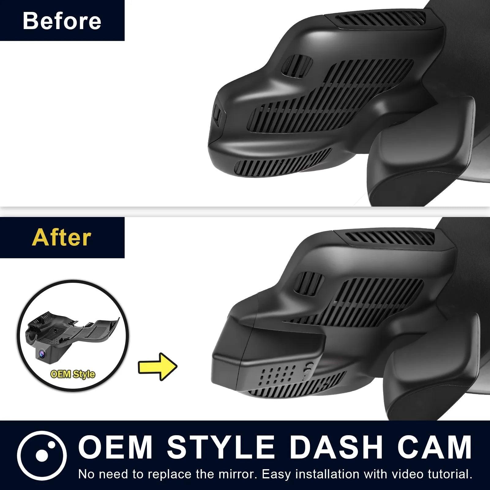Mangoal Front 4K HDR Dash Cam STARVIS 2 for Mercedes-Benz W213 Gen5 E-Class 2017-2023 & E53 E63 AMG 2018-2024(Model C Black)