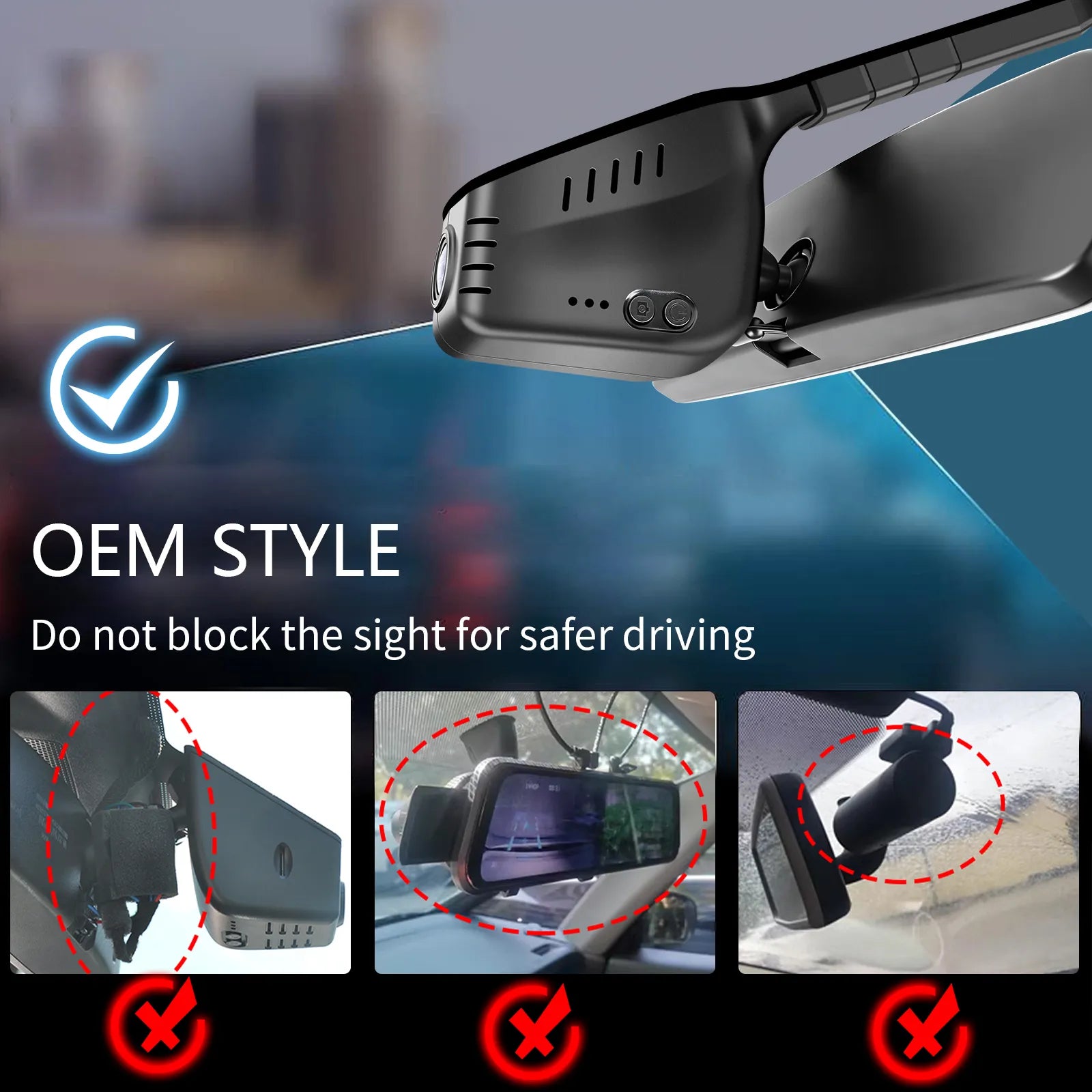 Mangoal Front 4K HDR Dash Cam STARVIS 2 for Volkswagen (Model A), Rearview Mirror Base Without Sensor Cover