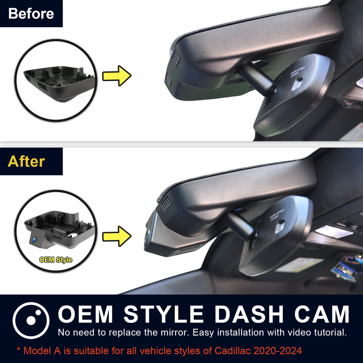 MANGOAL Dash Cam (GPS Included) for Cadillac CT5/CT5 V 2020-2024(Model A)