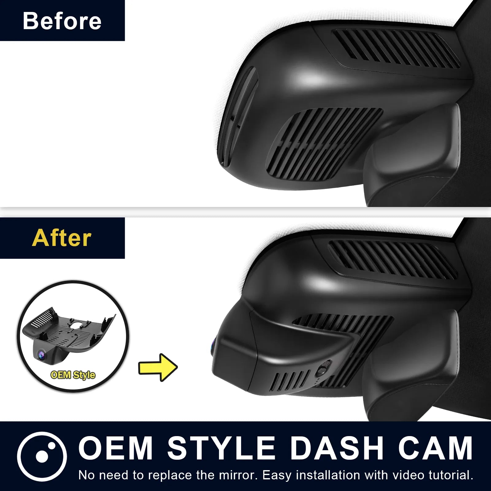 Mangoal Front 4K & Rear 2K HDR Dash Cam, Dual STARVIS 2 IMX678 IMX675, for Mercedes-Benz GLB X247 2020-2023(Model B)